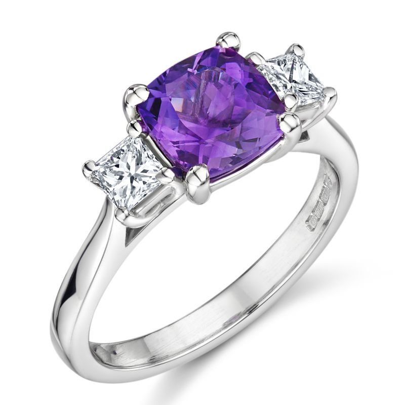 Amethyst & Diamond Ring