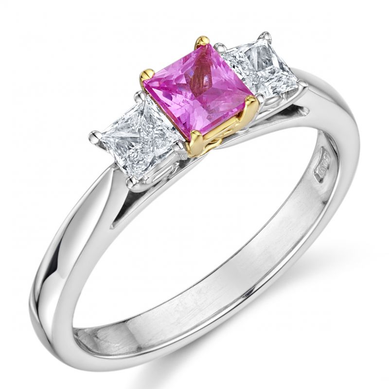 Pink Sapphire Diamond Ring